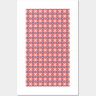 Red & Blue Geometric Elegance Posters and Art